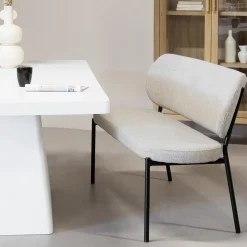 Eetkamerbank Maddie Taupe 160cm - Giga Meubel