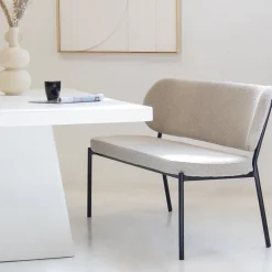 Eetkamerbank Maddie Taupe 160cm - Giga Meubel