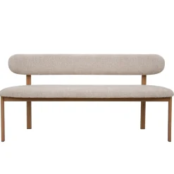 Eetkamerbank Noor Beige/Naturel 160cm - Giga Meubel