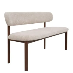 Eetkamerbank Noor Beige/Walnoot 200cm - Giga Meubel