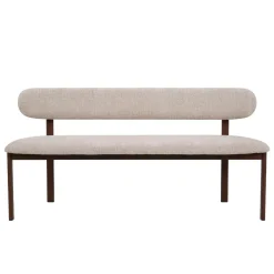 Eetkamerbank Noor Beige/Walnoot 200cm - Giga Meubel