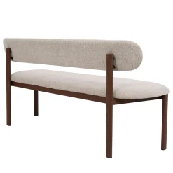 Eetkamerbank Noor Beige/Walnoot 200cm - Giga Meubel