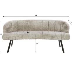 Eetkamerbank Oval Alura Zand/Bruin - Giga Meubel