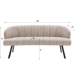 Eetkamerbank Oval Hoven Zand/Bruin - Giga Meubel