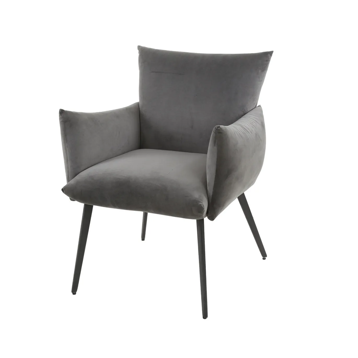 Eetkamerfauteuil Lobby Antraciet Velours - Giga Meubel