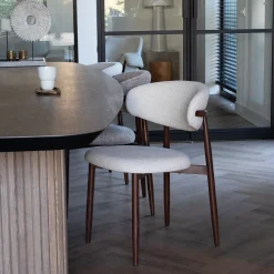 Eetkamerstoel Alexia Beige/Walnoot - Giga Meubel