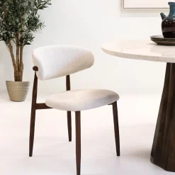 Eetkamerstoel Alexia Beige/Walnoot - Giga Meubel