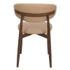 Eetkamerstoel Alexia Beige/Walnoot PU - Giga Meubel