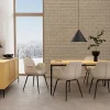Eetkamerstoel Alira Met Armleuning Zand/Zwart Set van 2 - Giga Living