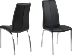 Eetkamerstoel Askra Zwart/zilver Pu - Giga Living