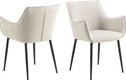 Eetkamerstoel Bornholm met Armleuning Beige - Giga Living