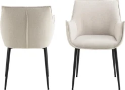 Eetkamerstoel Bornholm met Armleuning Beige - Giga Living