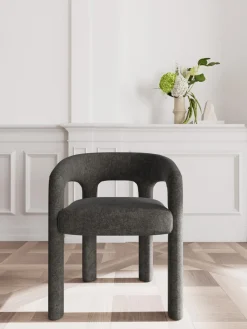 Eetkamerstoel Cole Met Armleuning Apia Donkergrijs - Giga Living