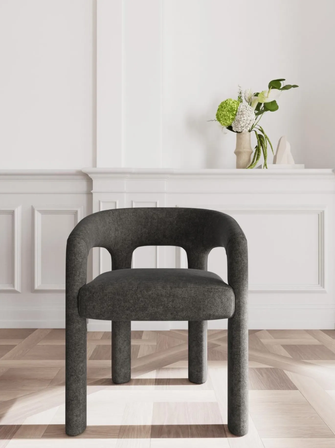 Eetkamerstoel Cole Met Armleuning Apia Donkergrijs - Giga Living