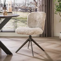 Eetkamerstoel Comfort Draaibaar Set van 2 Alura Zand/Bruin - Giga Meubel