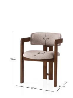 Eetkamerstoel Cozy Crème/Walnoot