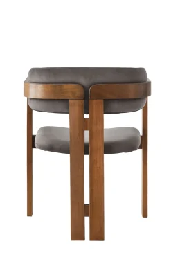 Eetkamerstoel Cozy Velvet Antraciet/Walnoot