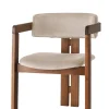 Eetkamerstoel Cozy Velvet Beige/Walnoot