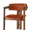 Eetkamerstoel Cozy Velvet Brick/Walnoot