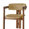 Eetkamerstoel Cozy Velvet Licht Taupe/Walnoot
