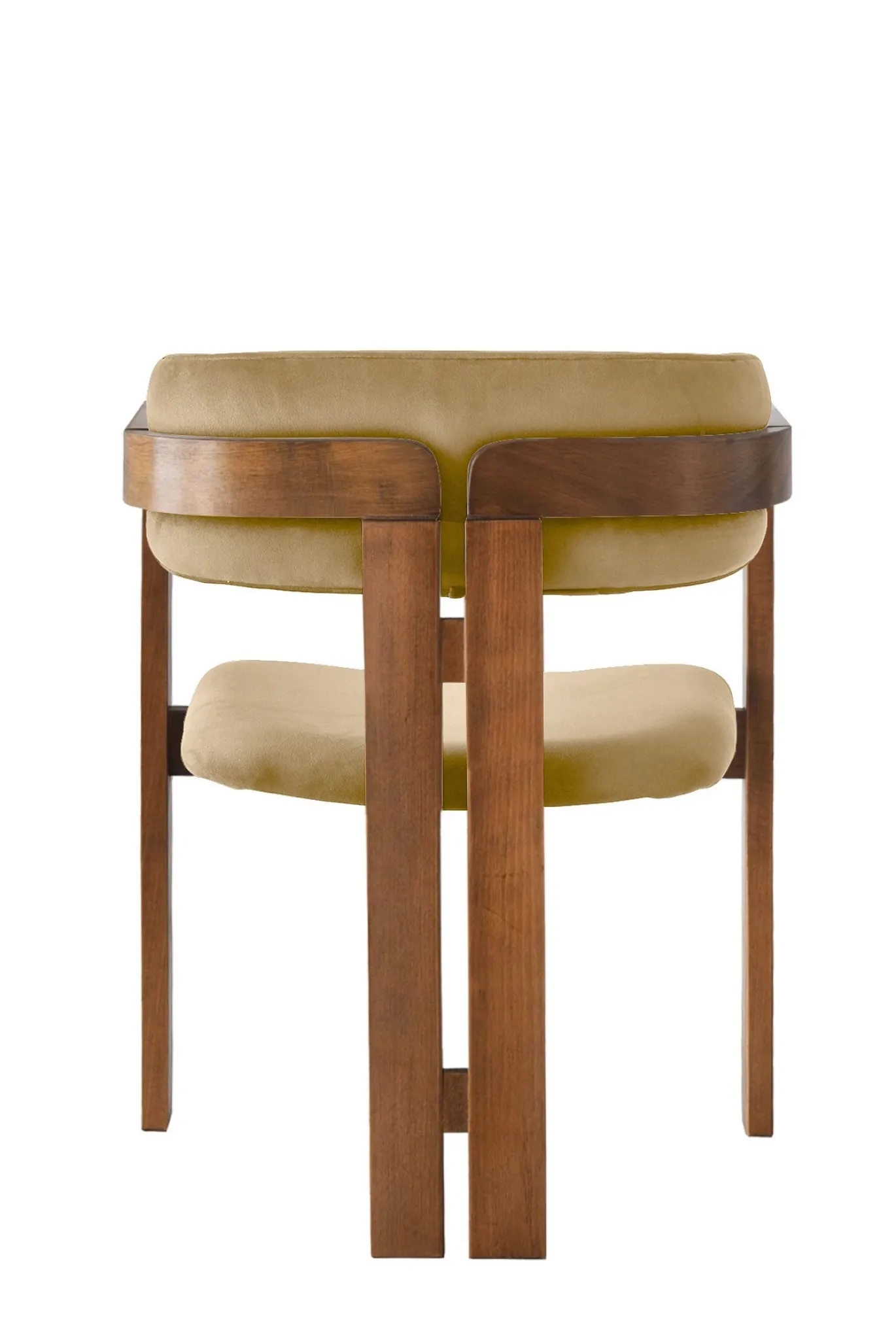 Eetkamerstoel Cozy Velvet Licht Taupe/Walnoot