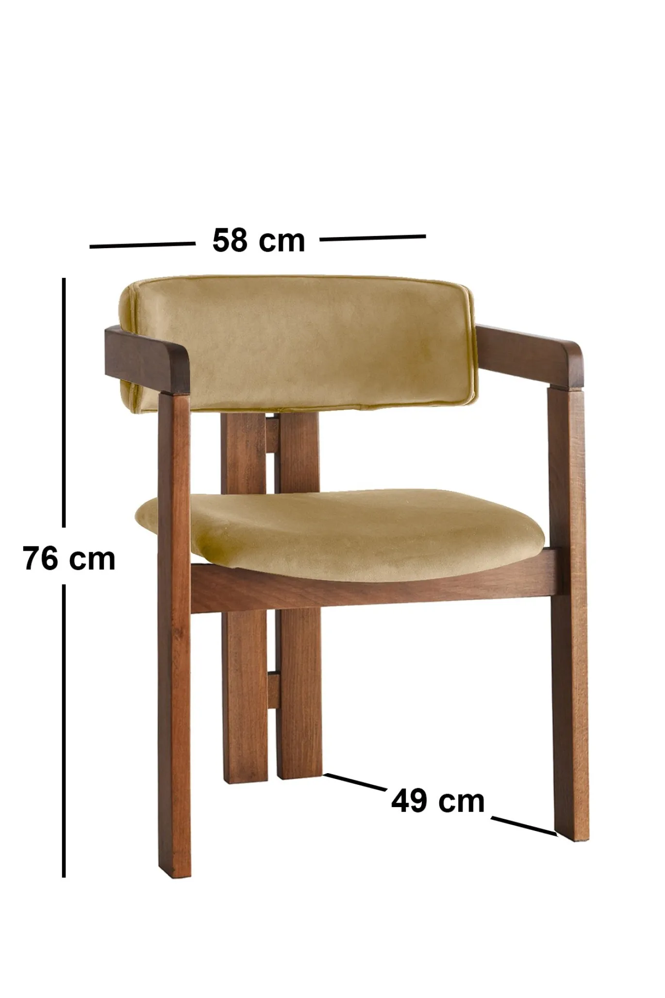 Eetkamerstoel Cozy Velvet Licht Taupe/Walnoot