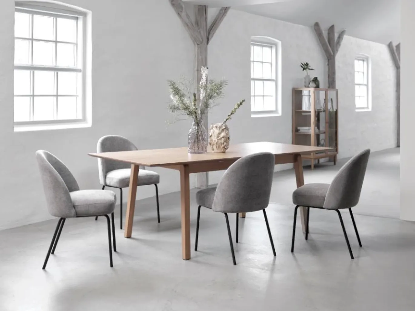 Eetkamerstoel Creston Grijs Chenille - Giga Living