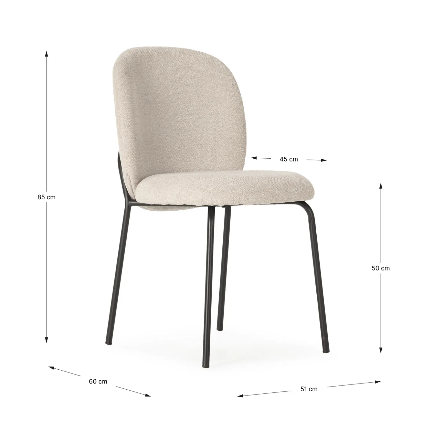 Eetkamerstoel Daia Beige/zwart - Giga Meubel