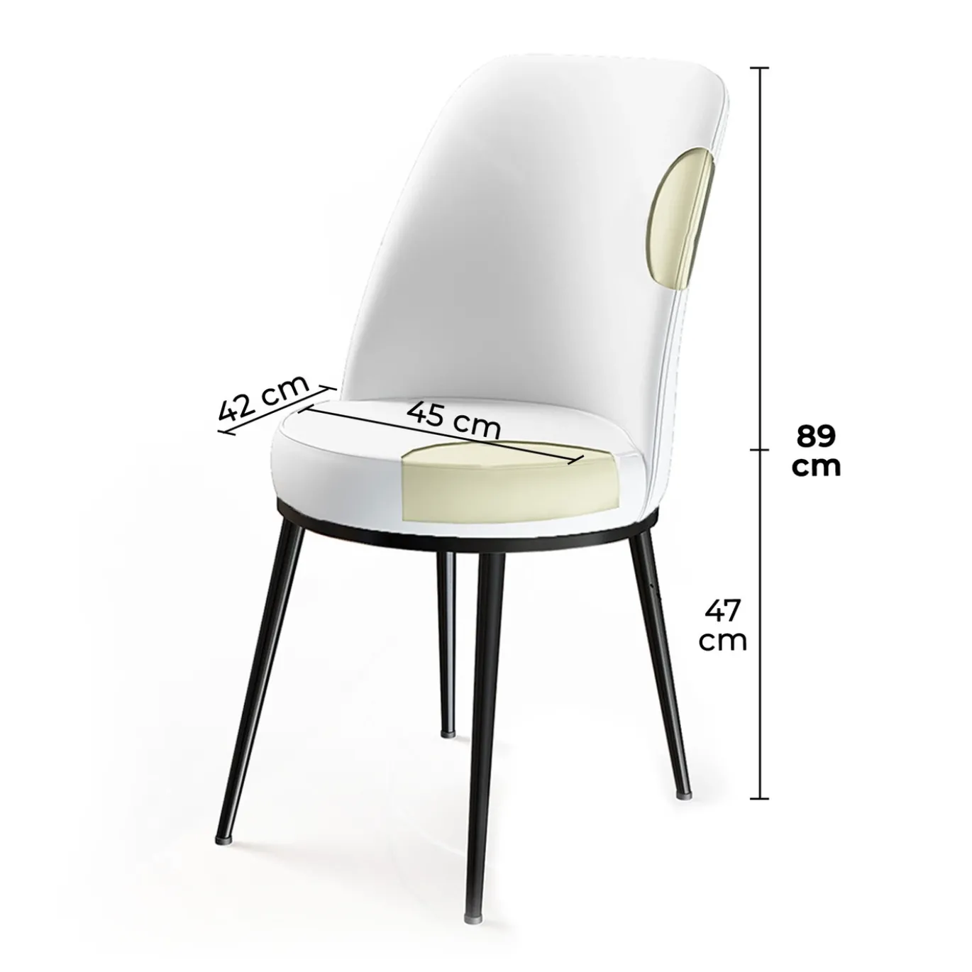 Eetkamerstoel Dexa Crème Set van 4