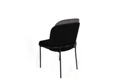 Eetkamerstoel Dore Velvet Grijs/Zwart Set van 2