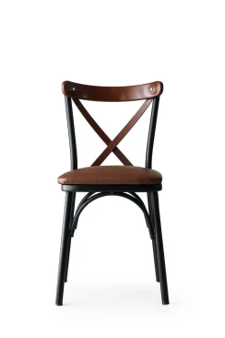 Eetkamerstoel Ekol PU-Leer Bruin Set van 4