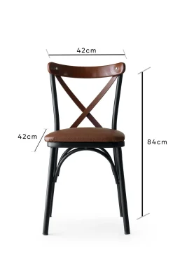 Eetkamerstoel Ekol PU-Leer Bruin Set van 4