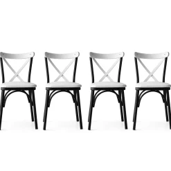 Eetkamerstoel Ekol PU-Leer Wit Set van 4