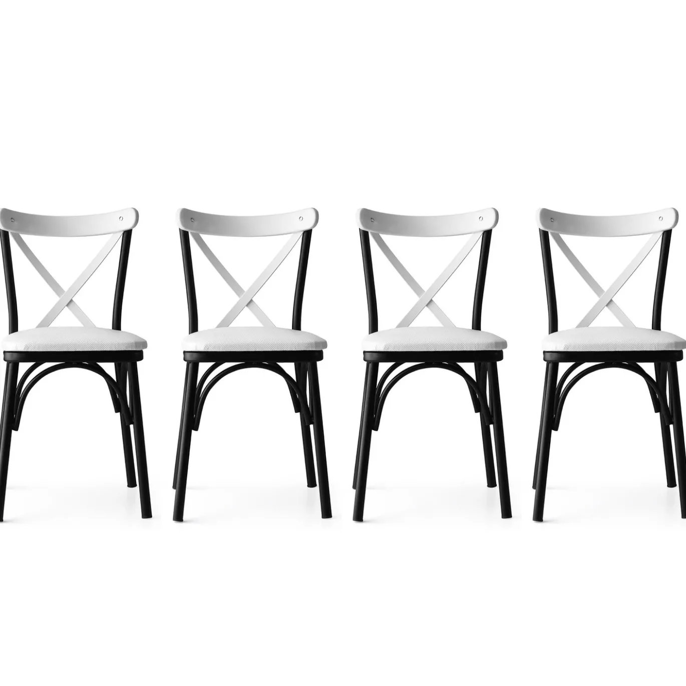 Eetkamerstoel Ekol PU-Leer Wit Set van 4