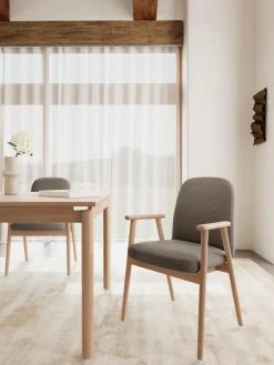 Eetkamerstoel Ellen Met Armleuning Cona Taupe Set van 2 - Giga Living