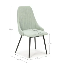 Eetkamerstoel Elma Draaibaar Turquoise / Zwart - Giga Meubel