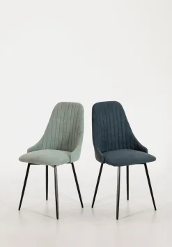 Eetkamerstoel Elma Draaibaar Blauw/zwart - Giga Meubel