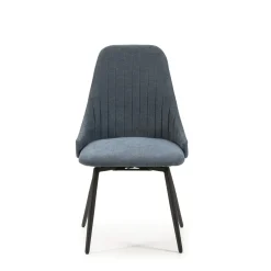 Eetkamerstoel Elma Draaibaar Blauw/zwart - Giga Meubel