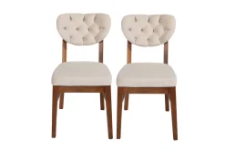 Eetkamerstoel Elma Velvet Beige Set van 2