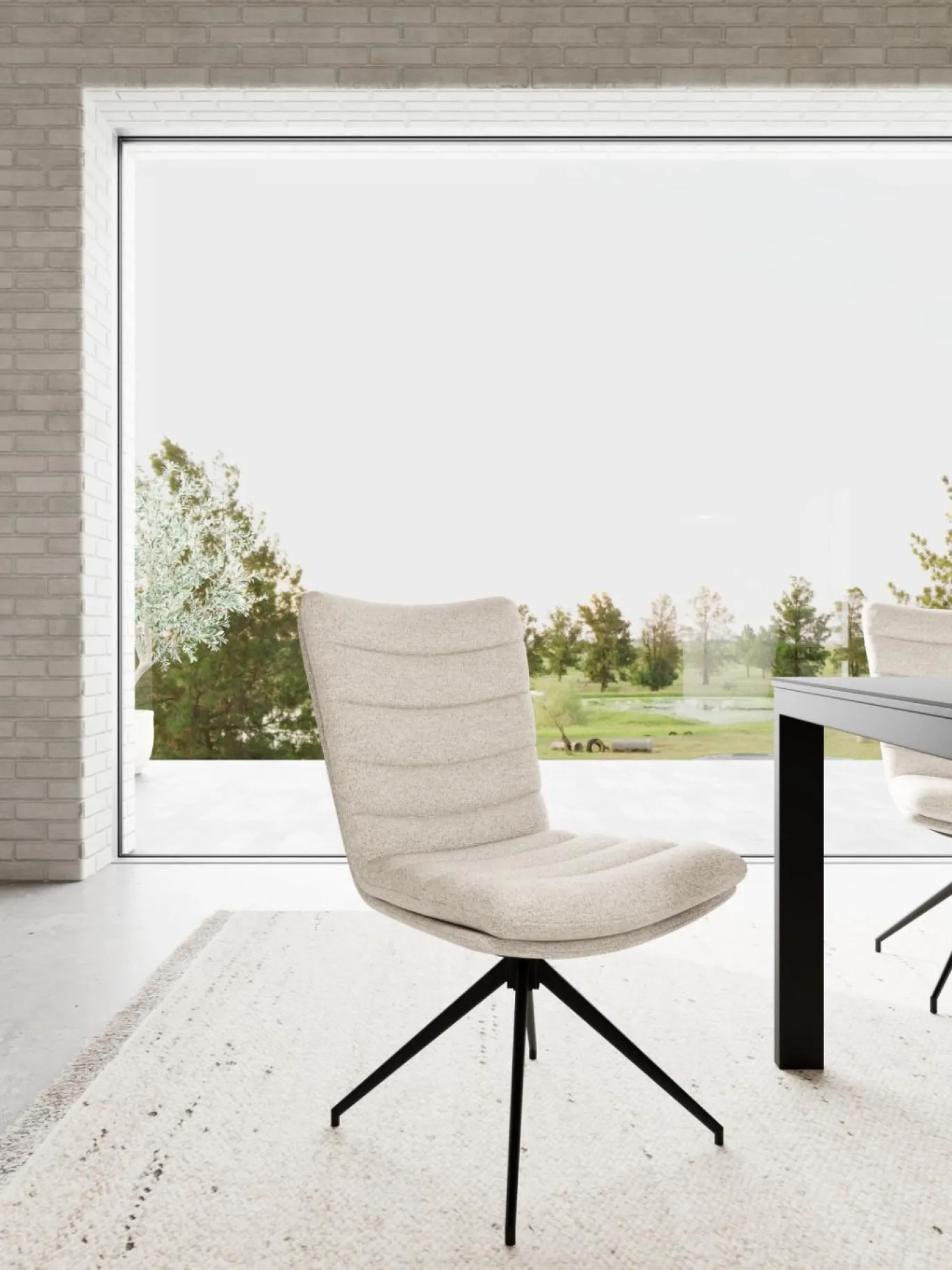 Eetkamerstoel Elsen Cona Crème Set van 2 - Giga Living