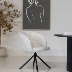 Eetkamerstoel Emilia Beige Draaibaar - Giga Meubel