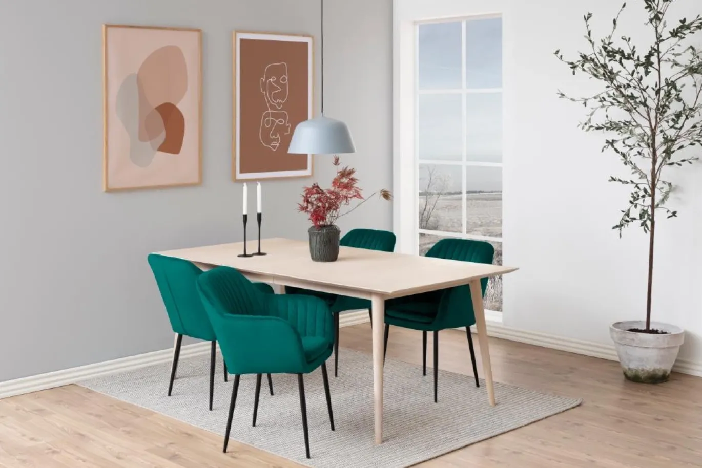 Eetkamerstoel Fiska Met Armleuning Bottle Groen - Giga Living