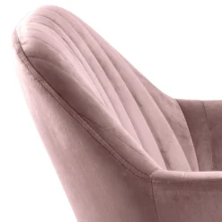 Eetkamerstoel Fiska Met Armleuning Dusty Rose/zwart - Giga Living