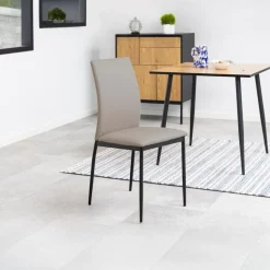 Eetkamerstoel Grondal Taupe Pu - Giga Living