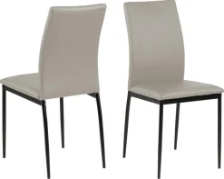 Eetkamerstoel Grondal Taupe Pu - Giga Living