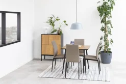 Eetkamerstoel Grondal Taupe Pu - Giga Living