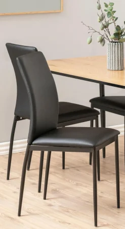 Eetkamerstoel Grondal Zwart Pu - Giga Living