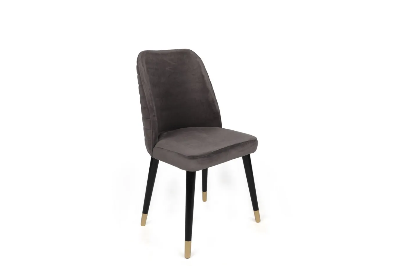 Eetkamerstoel Hugo Velvet Antraciet/Zwart Set van 2