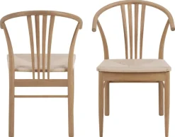 Eetkamerstoel Irenka Met Armleuning Paper Plaits Off White - Giga Living