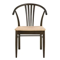 Eetkamerstoel Irenka Met Armleuning Paper Plaits Wit/Zwart - Giga Living